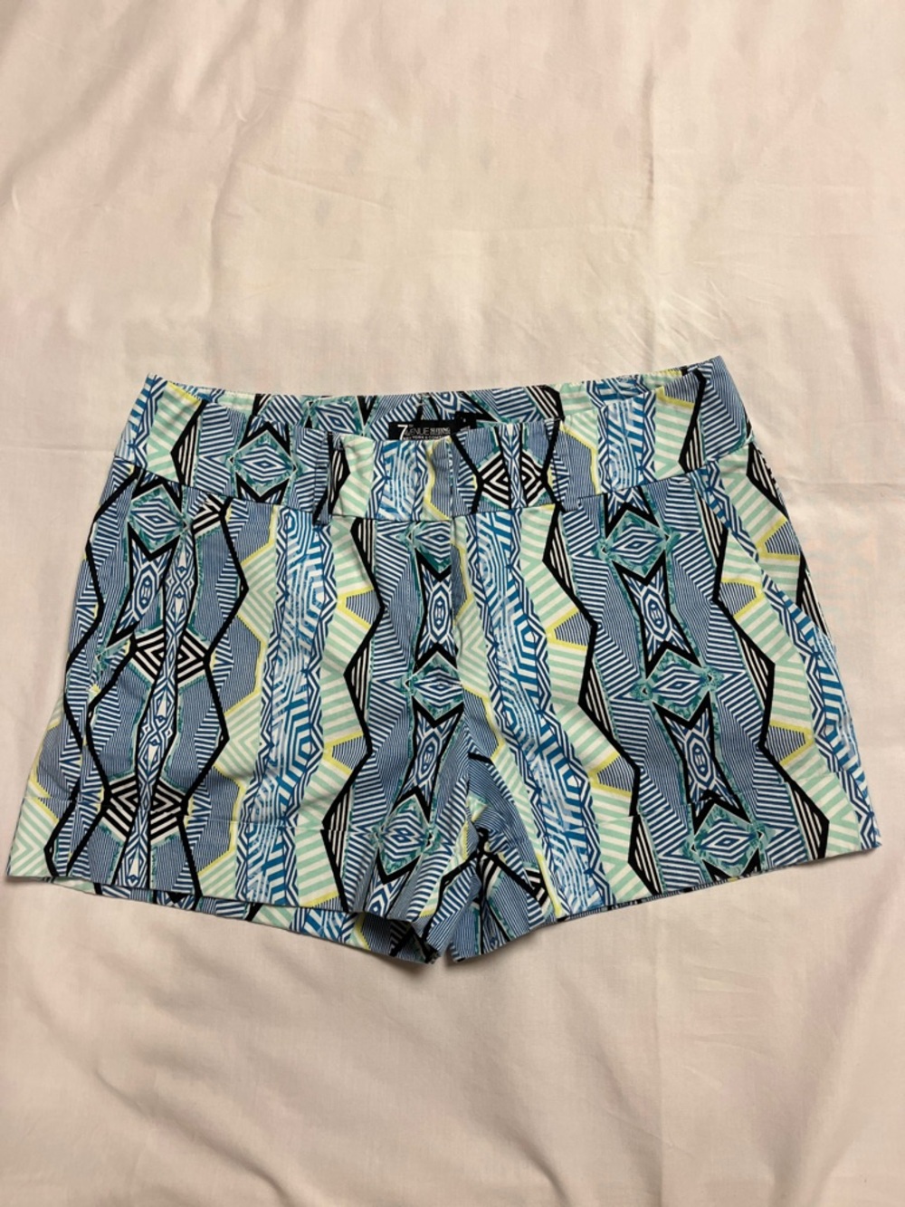 New York & Company Blue, Mint & Black Geometric Shorts